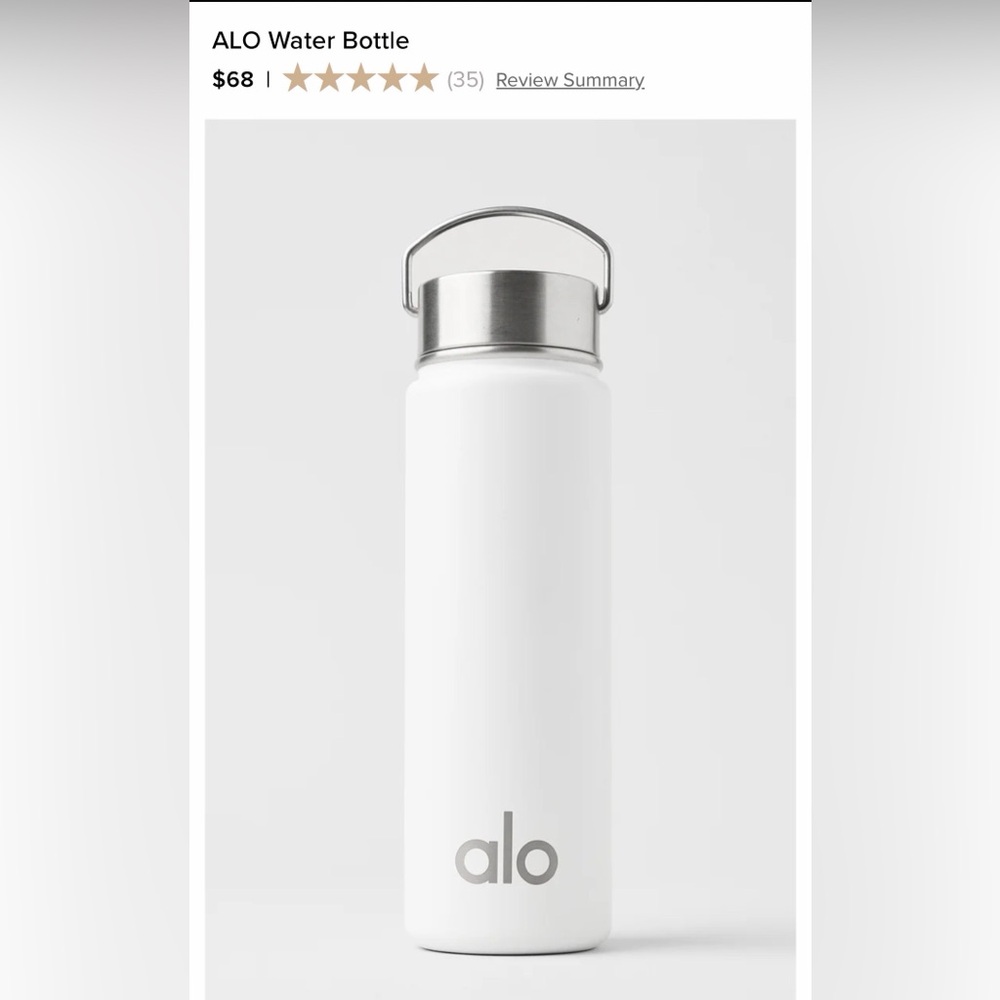Alo white water bottle